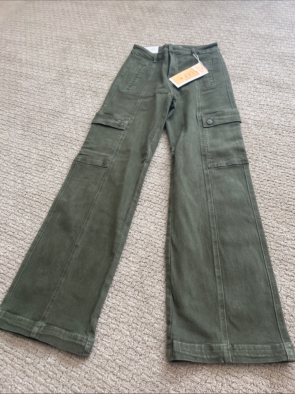 Risen moss Cargo Jeans NWT 5/27 - Picture 2 of 5